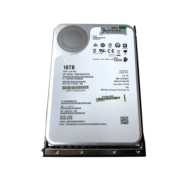 HP 16TB SAS 7.2K LFF SC 512e ISE HDD