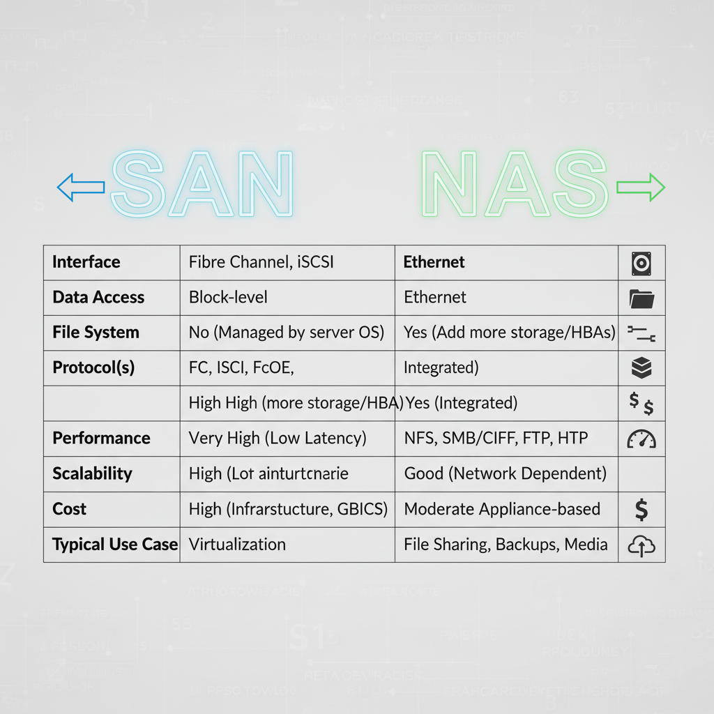مقایسه استوریجهای SAN و NAS